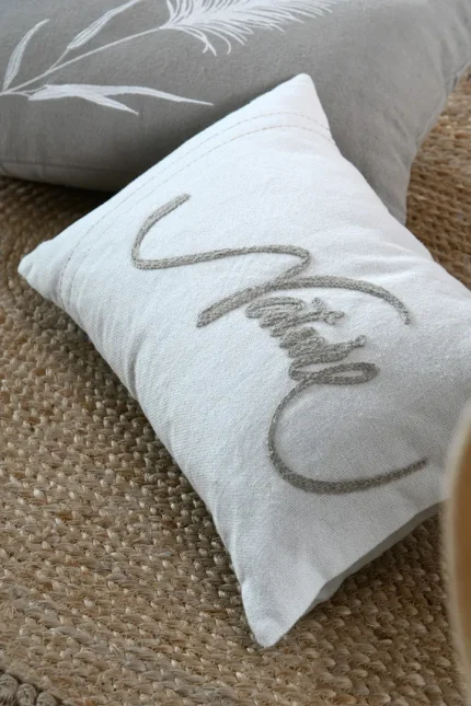 Pernă decorativă Pampa 30X50 cm, culoare crem, 45% poliester 55% bumbac - imagine 6