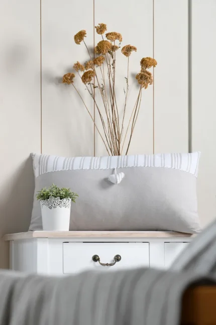 Pernă decorativă Josephine 35X60 cm, culoare crem, 55% bumbac 45% poliester - imagine 2