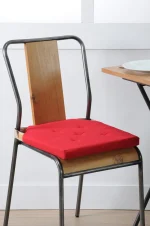 Pernă de scaun Velcro Duo Rosu/In 38X38 cm, culoare roșu/in, 100% bumbac - imagine 3