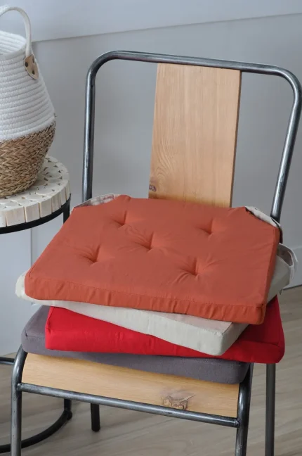 Pernă de scaun Velcro Duo Gri/Perla 38X38 cm, culoare gri/perlă, 100% bumbac - imagine 2