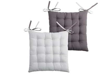 Pernă de scaun Duo Gri/Perla 40X40 cm, culoare gri/perlă, 100% bumbac - imagine 2