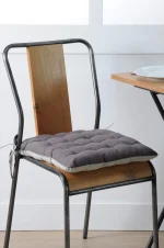 Pernă de scaun Duo Gri/Perla 40X40 cm, culoare gri/perlă, 100% bumbac - imagine 2