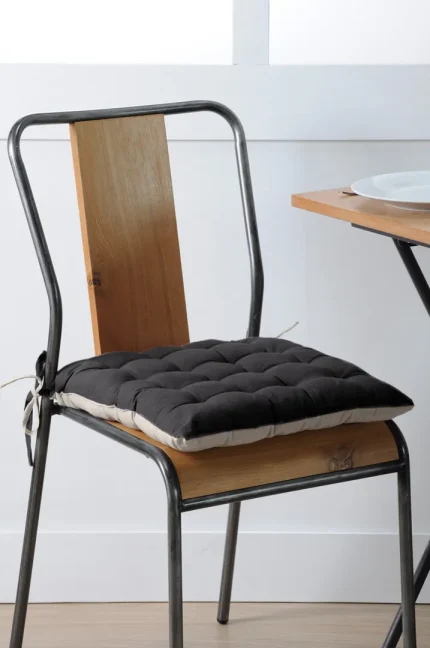 Pernă de scaun Duo Negru/In 40X40 cm, culoare negru/in, 100% bumbac - imagine 5