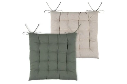 Pernă de scaun Duo Verde/In 40X40 cm, culoare verde/in, 100% bumbac - imagine 2