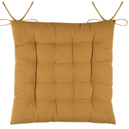 Pernă de scaun Duo 38X38X3.5 cm, culoare muștar, 100% bumbac