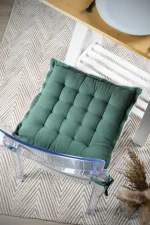Pernă de scaun Helios 38X38 cm, culoare verde, 100% bumbac - imagine 6