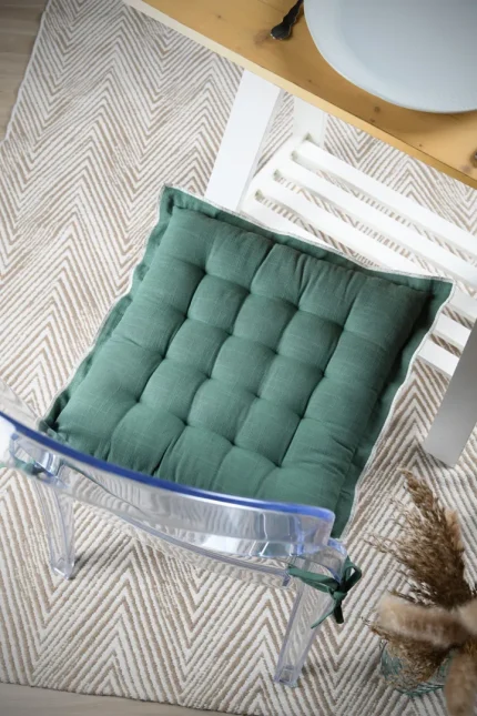 Pernă de scaun Helios 38X38 cm, culoare verde, 100% bumbac - imagine 6