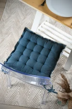 Pernă de scaun Helios 38X38 cm, culoare albastru, 100% bumbac - imagine 2