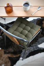 Pernă de scaun Dandy 38X38 cm, culoare kaki, 100% poliester - imagine 3