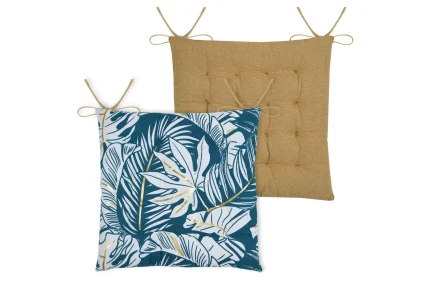 Pernă de scaun Aloha 38X38 cm, culoare albastru, 45% poliester 55% bumbac - imagine 3