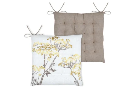 Pernă de scaun Oriana 38X38 cm, culoare auriu, 45% poliester 55% bumbac - imagine 2