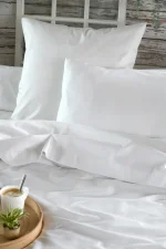 Cearșaf cu elastic Elysee 90X190 cm, culoare alb, 100% bumbac - imagine 5