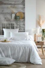 Cearșaf cu elastic Elysee 90X190 cm, culoare alb, 100% bumbac OEKO TEX - imagine 2