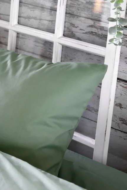 Cearșaf cu elastic Elysee 90X190 cm, culoare gri verde, 100% bumbac - imagine 2