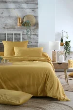 Cearșaf cu elastic Elysee 160X200 cm, culoare muștar, 100% bumbac - imagine 7