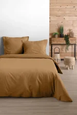 Cearșaf cu elastic Eden 180X200 cm, culoare muștar, 100% bumbac - imagine 2