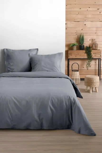 Cearșaf cu elastic Eden 180X200 cm, culoare gri, 100% bumbac - imagine 2