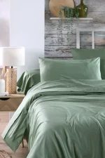 Cearșaf cu elastic Elysee 180X200 cm, culoare Verde, 100% bumbac OEKO TEX - imagine 6