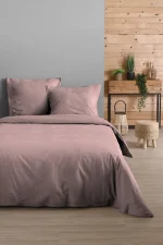 Set husă pilotă Eden 240X220 cm, culoare roz pudră, 100% bumbac - imagine 2
