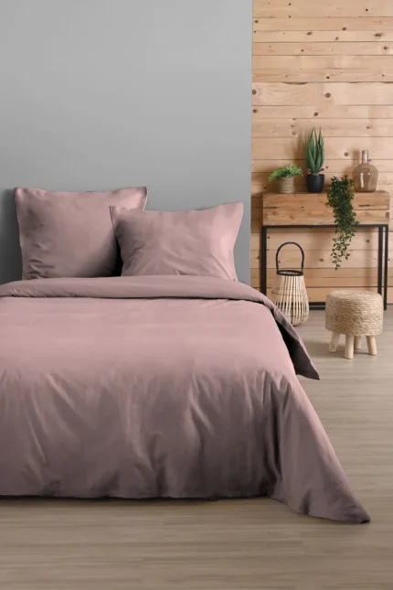 Set husă pilotă Eden 260X240 cm, culoare roz pudră, 100% bumbac - imagine 2