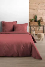 Set husă pilotă Eden 260X240 cm, culoare rubiniu, 100% bumbac - imagine 2