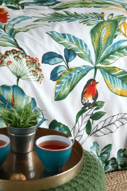 Set husă pilotă Arupana 240X220 cm, culoare verde, 100% bumbac - imagine 3