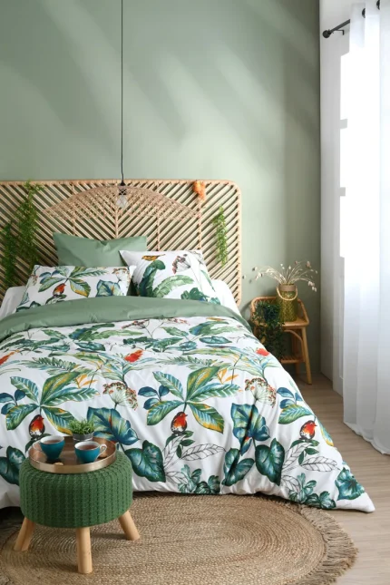 Set husă pilotă Arupana 240X220 cm, culoare verde, 100% bumbac - imagine 6
