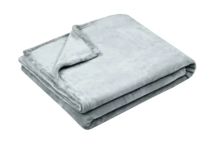 Pătură Doudou Gri 130X160 cm, culoare perlă, 100% poliester - imagine 2