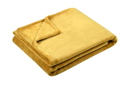 Pătură Doudou 130X160 cm, culoare galben, 100% poliester - imagine 2