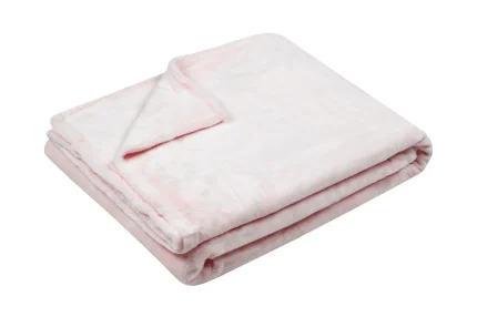 Pătură Doudou 130X160 cm, culoare roz pudră, 100% poliester - imagine 2