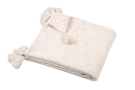 Pătură Sanchez 125X150 cm, culoare crem, 100% bumbac - imagine 2