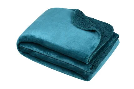 Pătură Michigan 130X160 cm, culoare verde petrol, 100% poliester - imagine 2