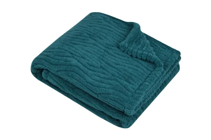 Pătură Columbia 130X160 cm, culoare verde petrol, 100% poliester - imagine 2