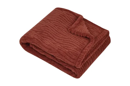 Pătură Columbia 130X160 cm, culoare arămiu, 100% poliester - imagine 3