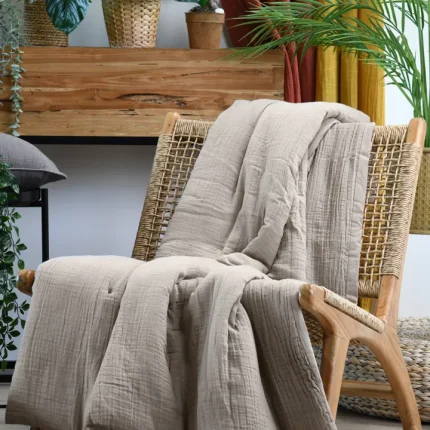 Pătură Coline 125X150 cm, culoare Natural, 100% bumbac