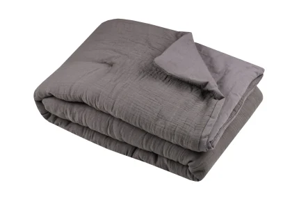 Pătură Coline 125X150 cm, culoare greige, 100% bumbac - imagine 2