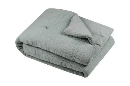 Pătură Coline 125X150 cm, culoare gri verde, 100% bumbac - imagine 2