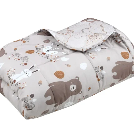 Cuvertură matlasată Gabin 160X220 cm, culoare Natural, 100% poliester