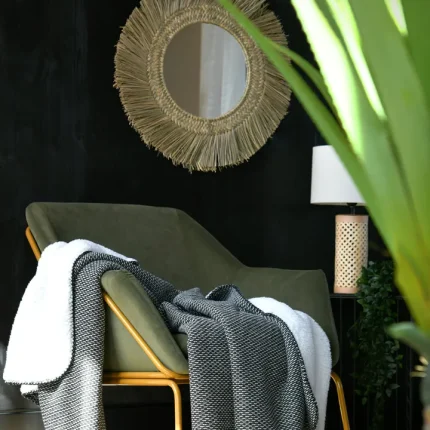 Pătură Dookie 130X160 cm, culoare Negru/Alb, 100% poliester