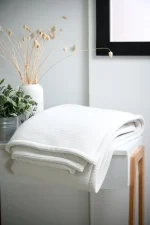 Pătură Clayton 130X160 cm, culoare crem, 100% poliester - imagine 4