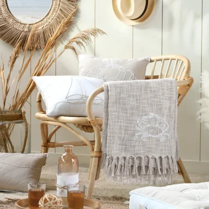 Pătură Dunes 125x150 cm, culoare Natural, 55% bumbac, 45% poliester