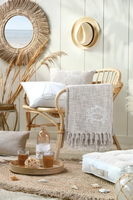 Pătură Dunes 125X150 cm, culoare gri, 45% poliester 55% bumbac - imagine 3