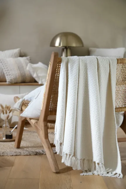 Pătură Balma Alb 125X150 cm, culoare albastru, 100% bumbac - imagine 4