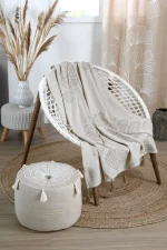 Pătură Nova 125X150 cm, culoare crem, 45% poliester 55% bumbac - imagine 4