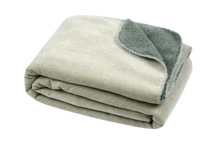 Pătură Emmy 130X150 cm, culoare gri/verde, 100% poliester - imagine 2