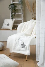 Pătură Doureve 130X160 cm, culoare Crem, 100% poliester