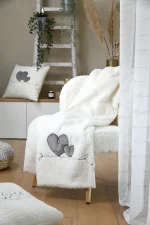 Pătură Doureve 130X160 cm, culoare Crem/Greige, 100% poliester