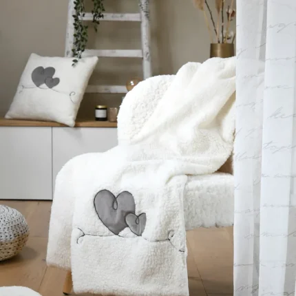 Pătură Doureve 130X160 cm, culoare Crem/Greige, 100% poliester