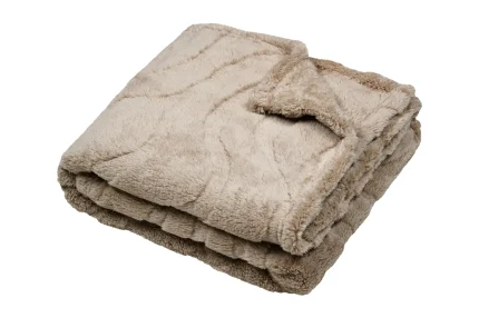 Pătură Fauves 130X160 cm, culoare natural, 100% poliester - imagine 3