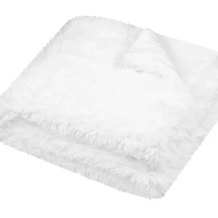 Pătură Cosylife 130X160 cm, culoare alb, 100% poliester